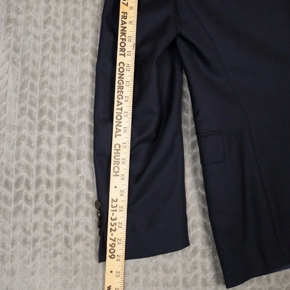 Lauren Ralph Lauren Blazer Men 38R Navy Blue Solid Sport Coat Wool Blend